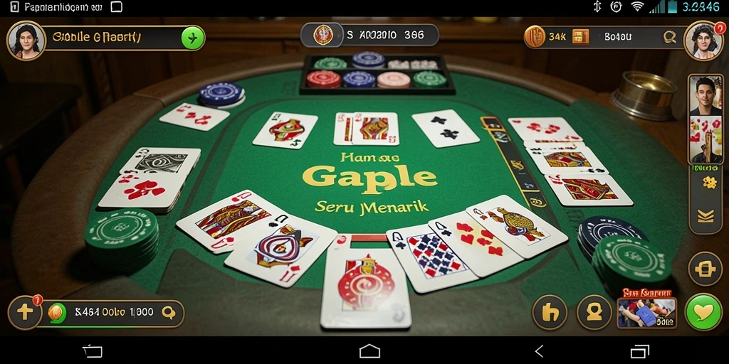 Tampilan menarik dan seru dari gameplay Gaple 3446.