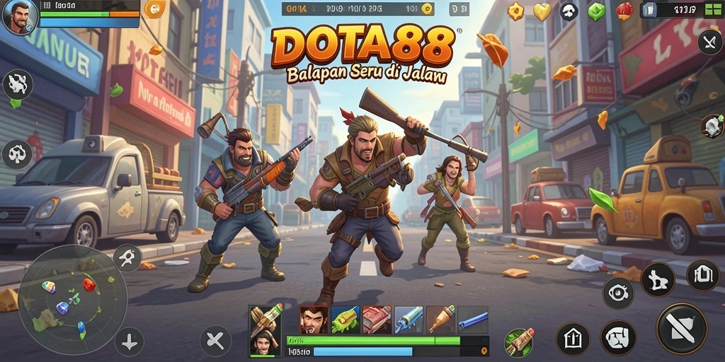 Tampilan gameplay seru DOTA88 dengan balapan mendebarkan.