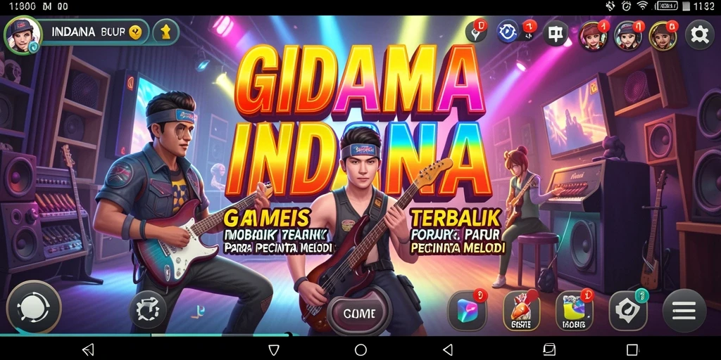 Screenshot INDAAA menunjukkan gameplay menantang dan interaktif di dunia musik.