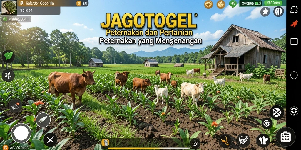 Tangkapan layar utama dari gameplay <strong>JAGOTOGEL</strong> menunjukkan aktivitas bertani yang seru dan interaktif.