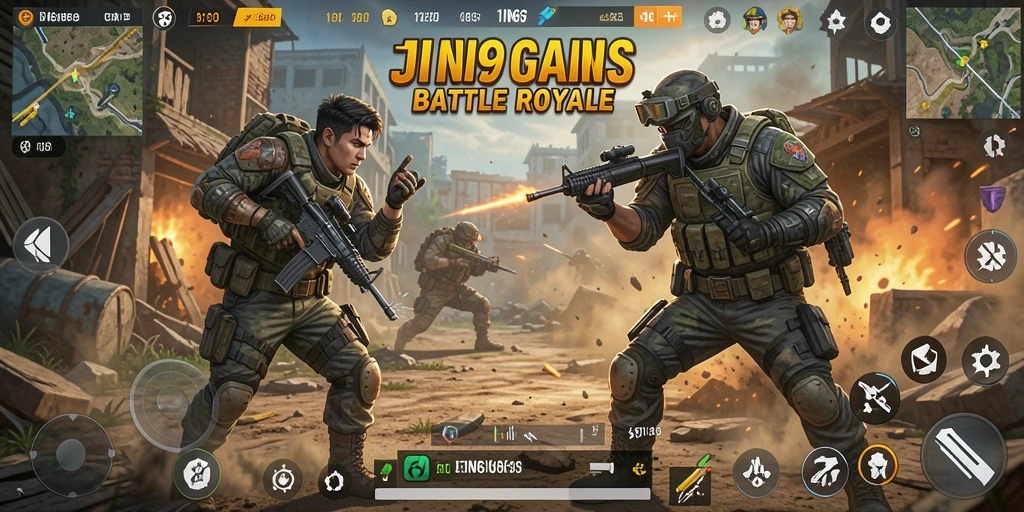 Tampilan menegangkan dalam gameplay Battle Royale JIN69.