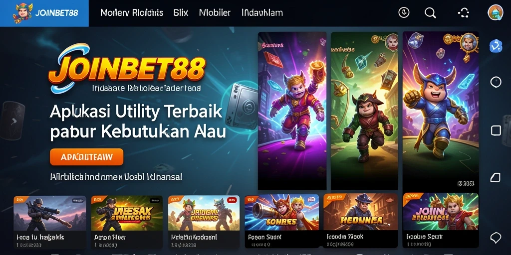 Tampilan antarmuka utama JOINBET88 yang modern dan user-friendly.
