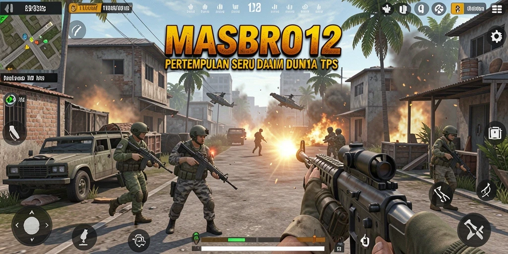 Screenshot menampilkan aksi seru pertempuran dalam game TPS.