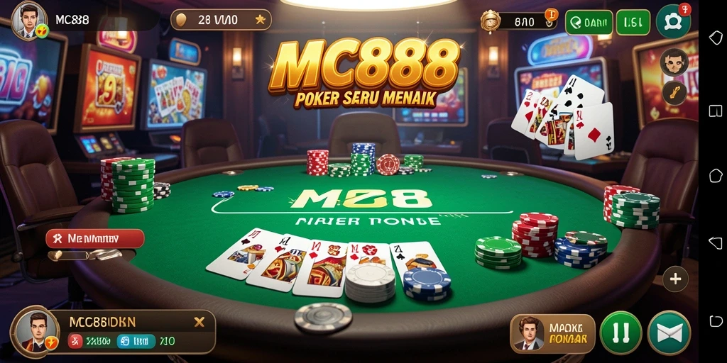 Tampilan gameplay Poker yang menarik dan mendebarkan.