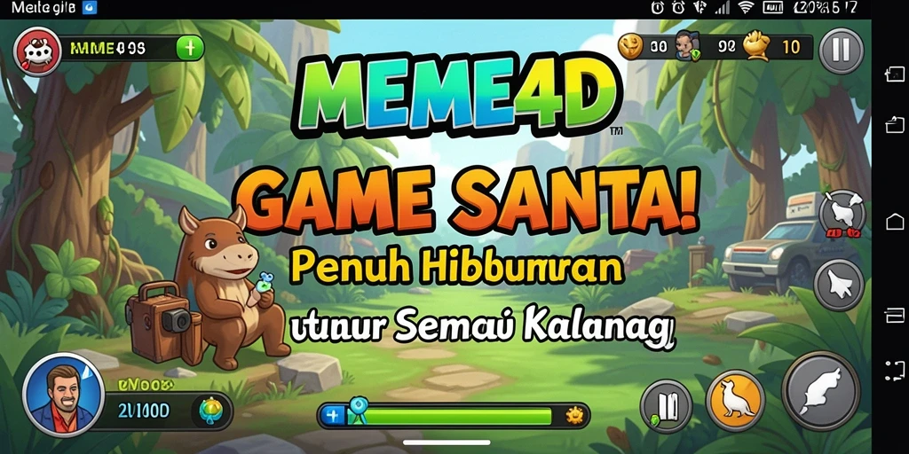 Tampilan menarik dari gameplay MEME4D yang seru dan penuh warna.
