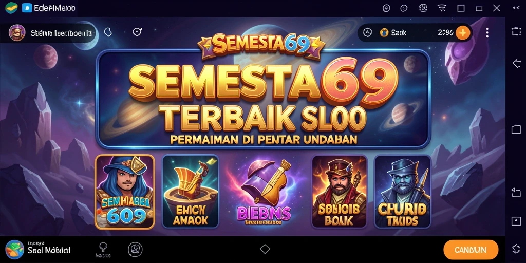 Tampilan gameplay menarik dari SEMESTA69 saat memutar gulungan slot.