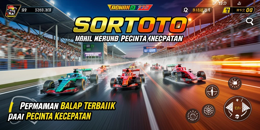 Gameplay balap SORTOTO yang mengasyikkan dan mendebarkan.